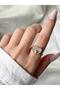 Women's Gold Color Stone Heart Ring - 3