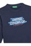 Benetton baby boy printed sweatshirt 1-6 years navy blue - 3