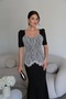 Black Lace Detailed V-Neck Design Premium Maxi Dress - 5