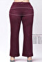 Plus Size Women's Spring Summer Hijab Tunic and Pants Viscose Double Mother Set High Quality Plum - 2