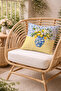 Set of 4 Suede Throw Pillow Covers with Lemon Pattern in Lemon Garden and Tile Vase - 2