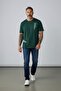 Men's Green Believe Printed Oversize T-shirt - 4
