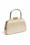 Women's Silvery Handle Detailed Chain Long Strap Evening Dress Bag - 4