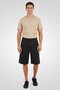 Men Solid Belt Loops Four Pocket Shorts, Black - 4