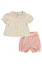 Lace Collar Heart Printed 6-18 Months Set - Beige - 4