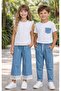 Boy's White T-Shirt with Pocket Detail Pants 2-Piece Summer Set Stylish Combination |   Eid Brother Combination