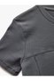 Cotton Stitching Detailed Crew Neck Short Sleeve T-Shirt - 5