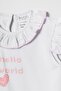 "Hello World" Ruffle Collar Baby Girl Shorts Set - 3