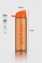Lidya Text Patterned 630 ml Matte Tritan Leak-Proof Odor-Free Water Bottle 912118 Orange - 2