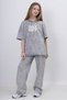Retro Vibe Unisex Stonewash Smoked Clothing Set - Distressed Washed "Day Off" Printed Oversized T-Shirt and