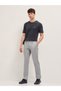 APETIA Light Grey Straight Fit Casual Trousers with Contrast Striped Waistband - 6