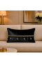 Woven Velvet Atlas Black Beaded Tassel 30X50 Rectangular