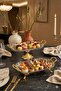 Luxury 2-Piece Gold Footed Vetro Glass Presentation Tray & Footed Glass Serving Plate - 2