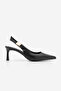 Women's Stiletto Pointed Toe Open Back Buckle Elastic Short Classic Heeled Shoes Zelor Black