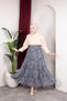 Asymmetrical Cut Ethnic Pattern Lined Tulle Hijab Skirt - 7