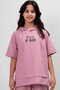 Girl's Two Thread Fabric Short Sleeve Hooded Tracksuit Set - 2