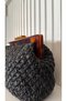Handmade Wicker Acrylic Clutch Portfolio Handbag (37X20Cm) Black Color - 4
