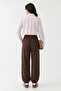 100% Cotton Lace-Up Trousers with Elastic Cuffs and Pockets - 3