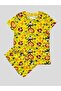 Boy's 100% Cotton Safari Patterned Yellow Short Sleeve Shorts Pajamas Set - 5
