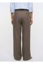 Coffee Color Lyocell Blended Pleated Palazzo Trousers - 5