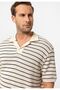 Apaş collar striped knitted men's t-shirt - 6