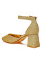 Women Glitter Block Heel Sandals in Gold - 3