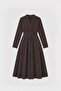 Coffee 100% Lyocell Belted Women's Dress