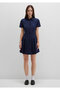 Navy Blue Pleated Mini Dress 1310762-82318 - 3