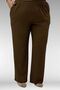 57007 Large Size Side Slit Trousers Suit - Brown - 6