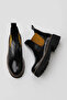 Black Wrinkled Patent Leather Women's Flat Boots 01Wt0801