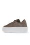 Gray Leather Women's Sneakers 01Wv5507 - 4