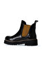 Black Wrinkled Patent Leather Women's Flat Boots 01Wt0801 - 5