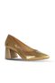 Bronze Shiny Leather Women's Heeled Shoes 01We5801 - 3