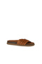 Tan Leather Women's Flat Slippers 01Wu4708 - 3