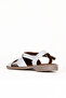 White Leather Women's Flat Sandals 01We2803 - 4