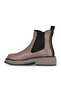 Gray Mink Leather Women's Flat Boots 01Wz4501 - 4