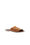 Tan Leather Women's Flat Slippers 01Wq2009 - 2