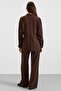 Waist Gathered Casual Model Shirt Brown 9413 - 8