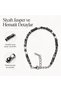 Stainless Steel Chain Detail, Black Jasper Natural Stone, Unisex Bracelet – a Gift for Men and Women. - 5