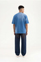 Men's m Logo Patched Washing Oversize T-Shirt Indigo - 5