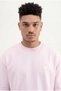 Men's Logo Embroidered Oversize T-Shirt Pink - 2
