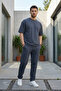 Men's Smoked Short Sleeve Oversize Combed Cotton Tracksuit Set - 4