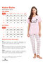 Women's regular fit classic cut 100% cotton crew neck short sleeve printed pink pajama set - 3