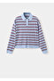 Striped polo collar sweater - 3