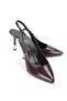 Biana Flexible Soft Non-Slip Sole (8 cm) Burgundy Patent Leather Open Elastic Women's Heeled Shoes - 2