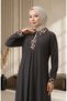 Leopard patterned dress 0119-02 anthracite - 3