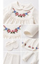 5-Piece Organic Cotton Floral Embroidered Newborn Baby Girl Hospital Discharge Set / Baby Girl Bodysuit Set - 3