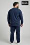 Men's Large Size Long Sleeve 2 Thread Crew Neck T-Shirt Spr26Bts942 - 2