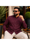 Slim Fit Battal Slimfit Hakimyaka Cotton Satin Men's Shirt - 3