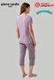Paris Premium Women's Plus Size Modal Cotton Comfortable Fit Short Sleeve Capri Pajama Set - 4